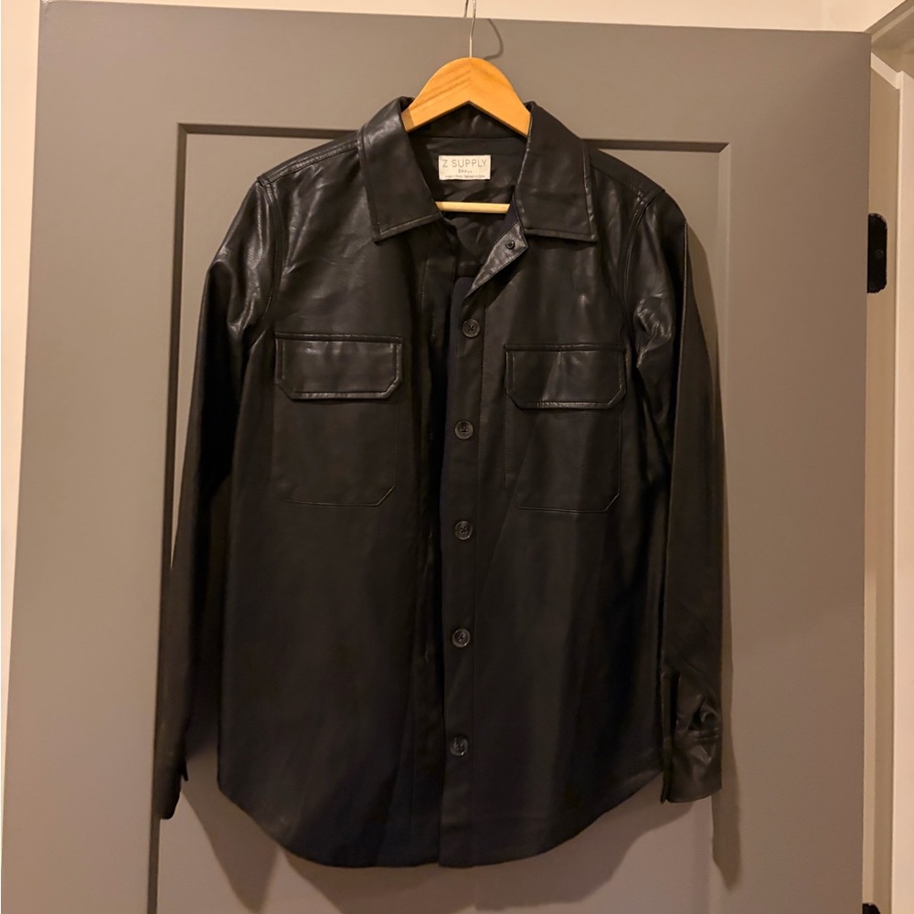 Z Supply Black Leather Jacket